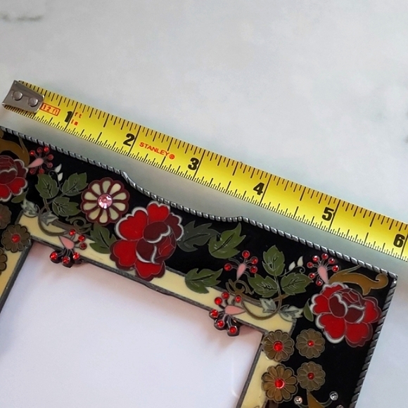 SIXTREES PICTURE FRAME Bejeweled Enameled Garden Design - Picture 9 of 11